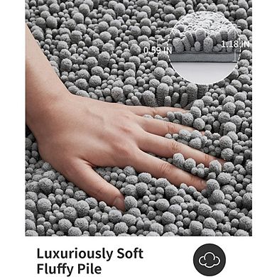 Chenille Bathroom Rug, Thick Soft Absorbent, Non-Slip Shaggy Mat
