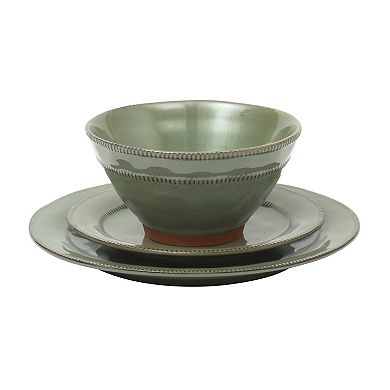 Gibson Elite Terranea 12 Piece Dishes Reactive Glaze Plates and Bowls Terracotta Dinnerware Set