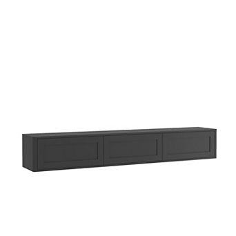 Trikiousd Floating TV Stand with LED Lights and Power Outlet, Wall-Mounted Cabinet