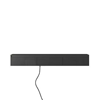 Trikiousd Floating TV Stand with LED Lights and High Gloss Wall-Mounted Cabinet