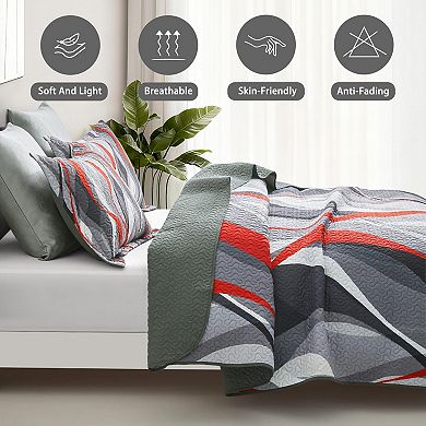 Classic striped bedspread set, lightweight