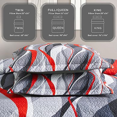 Classic striped bedspread set, lightweight