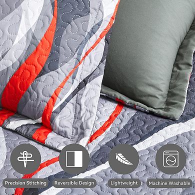 Classic striped bedspread set, lightweight