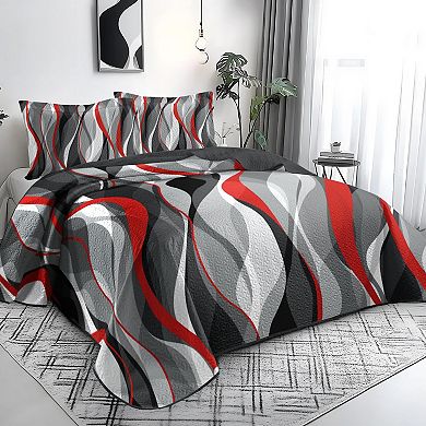 Classic striped bedspread set, lightweight