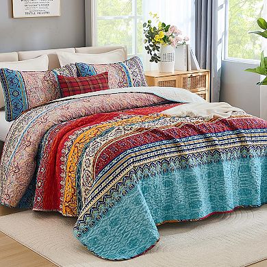 Bohemian striped bedspread
