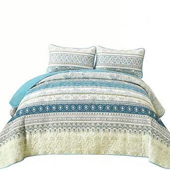 Bohemian striped bedspread
