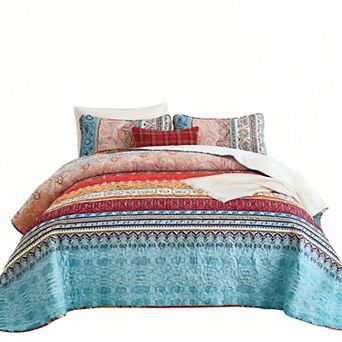 Bohemian striped bedspread