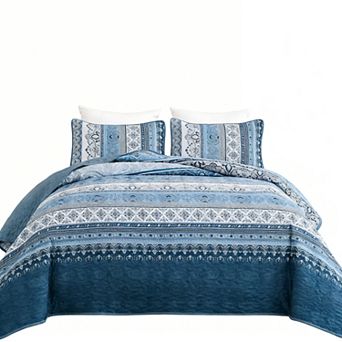 Bohemian striped bedspread