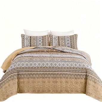 Bohemian striped bedspread