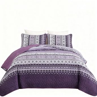 Bohemian striped bedspread