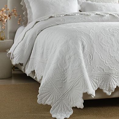 Extra-large floral embossed bedspread set, double-sided use