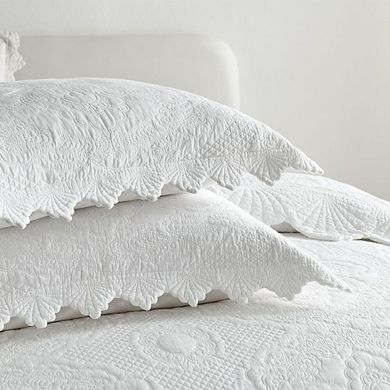 Extra-large floral embossed bedspread set, double-sided use