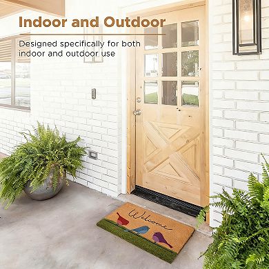 Colorful Bird Coconut Shell Door Mat 17"x29" Heavy-Duty Non-Slip