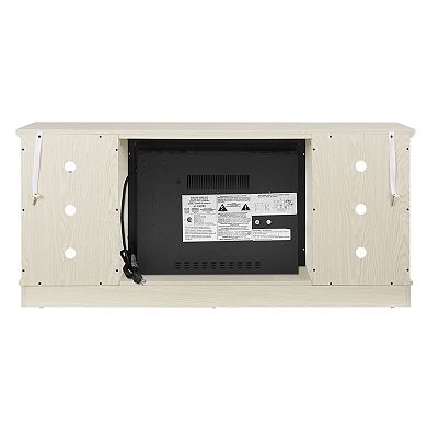 Trikiousd Mantel Electric Fireplace TV Stand with 18" Insert and Storage for TVs Up to 65"