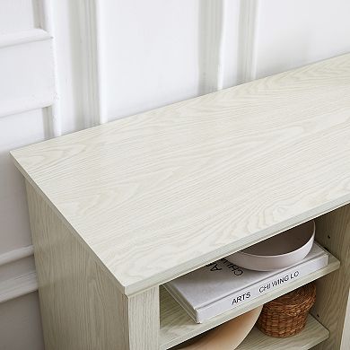 Trikiousd Large TV Media Stand with Faux Stone & Storage for TVs Up to 75"