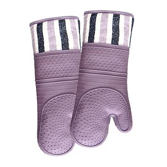 Heat-resistant 550°F silicone oven gloves, extra long