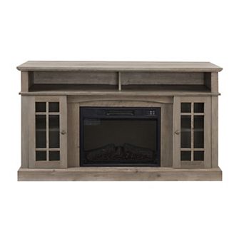 Trikiousd Fireplace TV Stand with Remote & Glass Doors for TVs Up to 65"