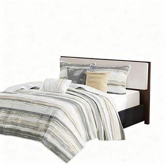 Watercolor Stripe Reversible Lightweight Bedspread