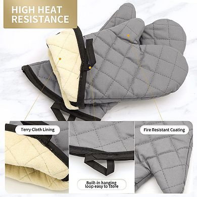 16-inch oven mitts resistant to high temperatures up to 425°F