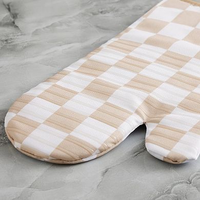 Heat-resistant oven gloves with non-slip grip