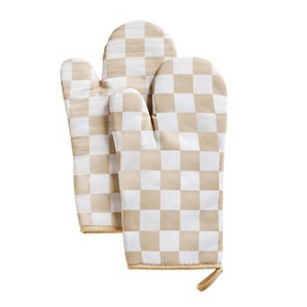 Heat-resistant oven gloves with non-slip grip