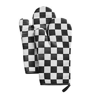 Heat-resistant oven gloves with non-slip grip