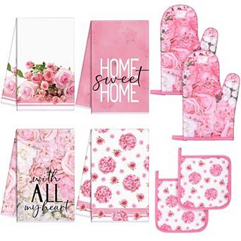 Kitchen Oven Gloves and Pot Handle Heat-Resistant Set