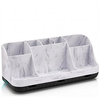 Toothbrush Holder Organizer with 7 Slots, Detachable Drainage Design