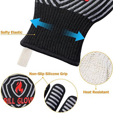 BBQ Gloves 1472℉ Heat-Resistant Silicone