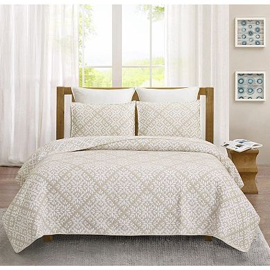 Reversible King-Size Bedspread Three-Piece Set