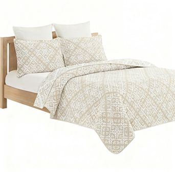 Reversible King-Size Bedspread Three-Piece Set