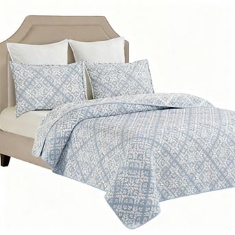 Reversible King-Size Bedspread Three-Piece Set