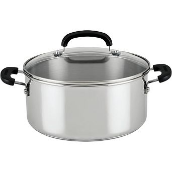 Zoulao 5-qt Stainless Steel Dutch Oven with Glass Lid, Induction Ready, Dishwasher Safe.