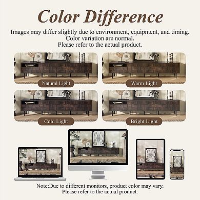 Trikiousd 78.7" Mid Century TV Stand for 65+" TVs, Storage Cabinets & Drawer Entertainment Center