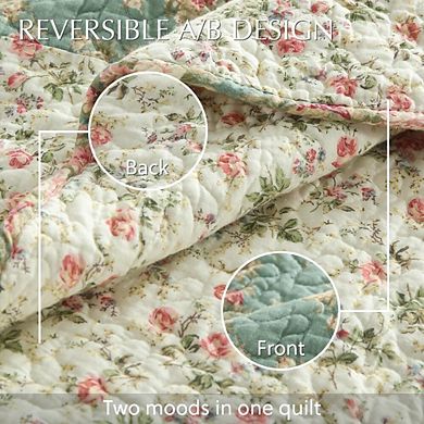Cotton patchwork bedspread set is reversible