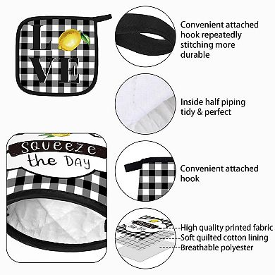 5-piece kitchen towel and oven mitt heat-resistant mat set