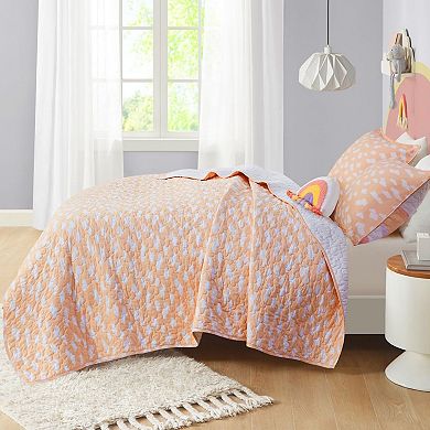 Cotton Four-Piece Bedspread Set with Sun and Cloud, Reversible