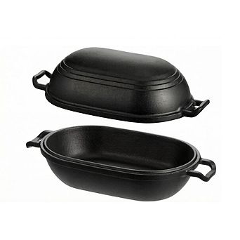 Zoulao Pre-Seasoned Cast Iron Loaf Pan with Lid, Dutch Oven for Sourdough & Baking