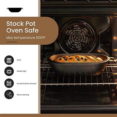 Zoulao Pre-Seasoned Cast Iron Loaf Pan with Lid, Dutch Oven for Sourdough & Baking