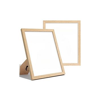 Zoulao Set of 2 8x10 Solid Wood Picture Frames, Display 5x7 w/ Mat or 8x10, Wall or Tabletop