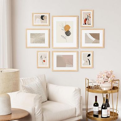 Zoulao Set of 2 8x10 Solid Wood Picture Frames, Display 5x7 w/ Mat or 8x10, Wall or Tabletop