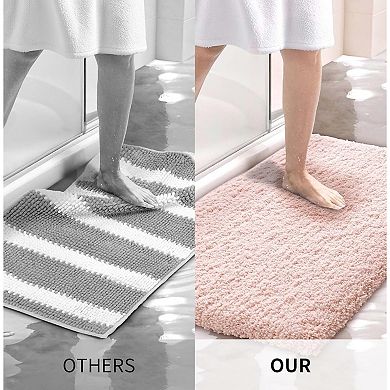 Bathroom Rugs Non Slip Washable, Ultra Soft Thick Shaggy Absorbent Bath Mats,High Density Foam Latex