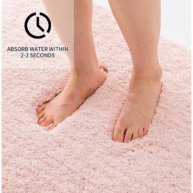 Bathroom Rugs Non Slip Washable, Ultra Soft Thick Shaggy Absorbent Bath Mats,High Density Foam Latex