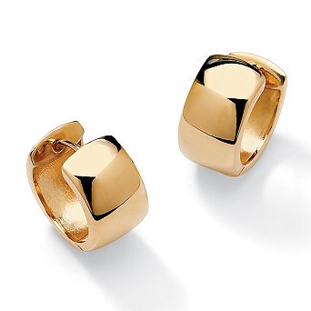 Gold-Plated Sterling Silver Huggie-Style Hoop Lever-Back Earrings