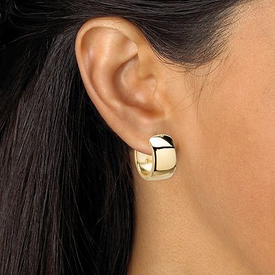 Gold-Plated Sterling Silver Huggie-Style Hoop Lever-Back Earrings