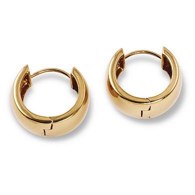 Gold-Plated Sterling Silver Huggie-Style Hoop Lever-Back Earrings