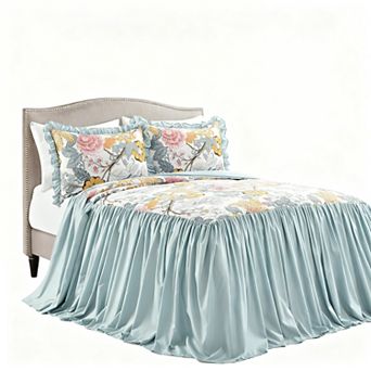 3 pc vintage ruffle bedspread
