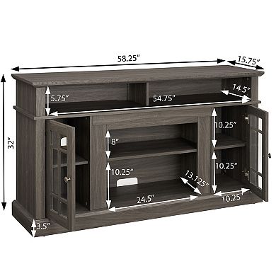 GOODSILO Classic Modern Entertainment Console with Open and Closed Storage for Large TVs