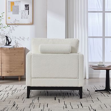 GOODSILO Modern Farmhouse Performance Accent Chair with Natural Wood Legs