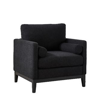 GOODSILO Modern Farmhouse Performance Accent Chair with Natural Wood Legs